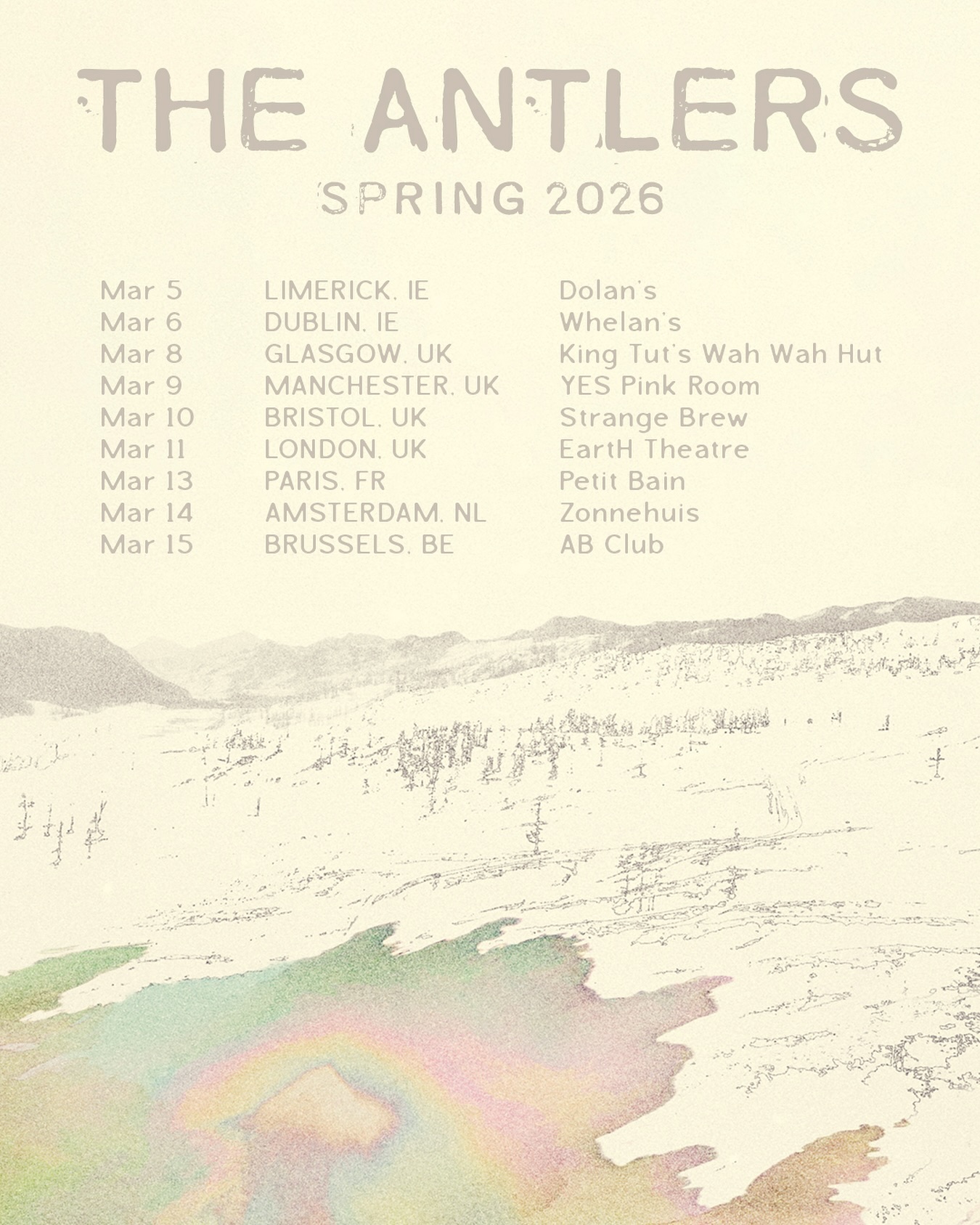The Antlers Blight World Tour Poster 2026