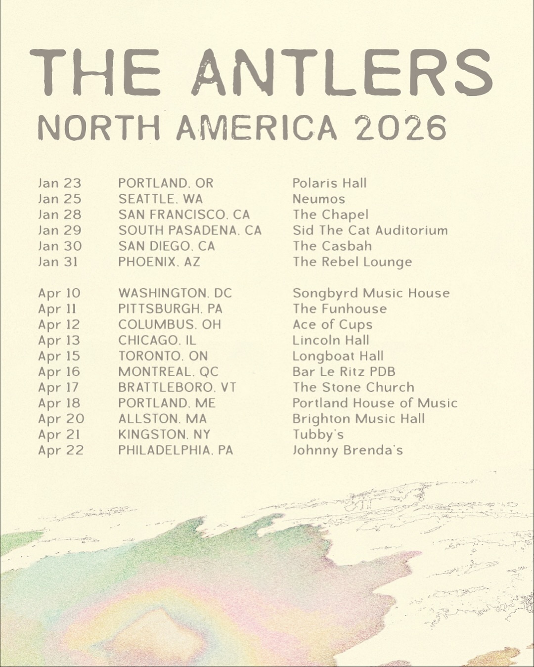The Antlers Blight World Tour Poster 2026